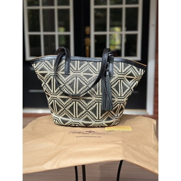 Patricia Nash Taureg Woven Marconia Tote Natural/Black P768519 NWT - Picture 2 of 14